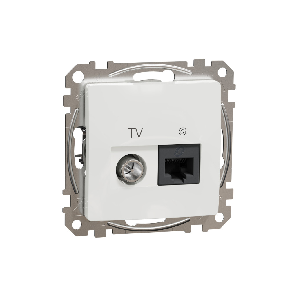 Розетка комп'ютерна UTP Cat6 + TV Schneider Electric Sedna Design Білий SDD111469T